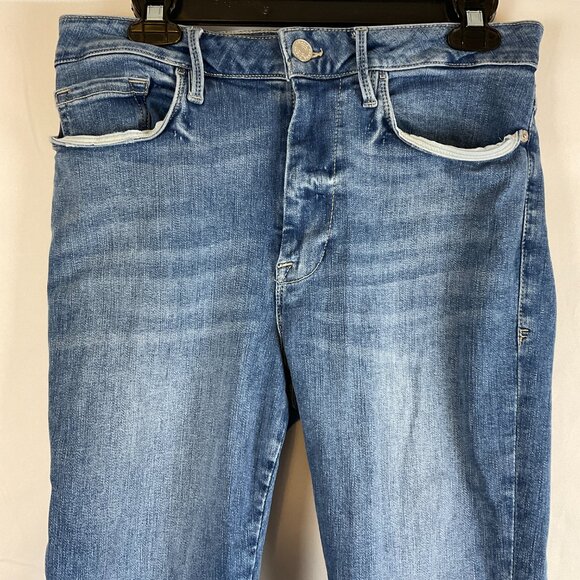 Frame Le One Skinny Crop Jeans 2 29-34 Sapphire Blue - Picture 2 of 10